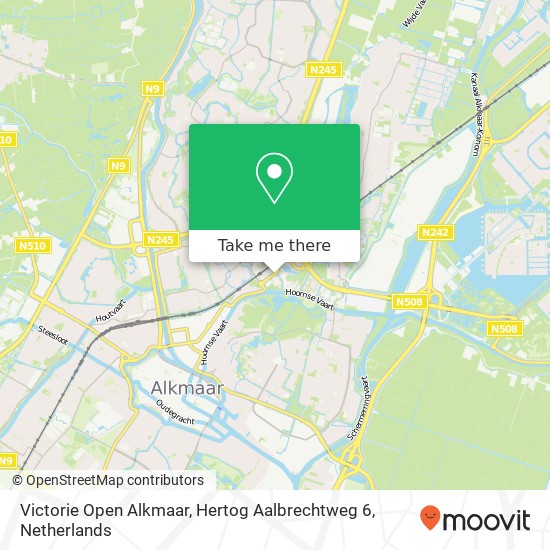 Victorie Open Alkmaar, Hertog Aalbrechtweg 6 kaart