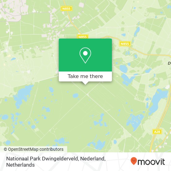 Nationaal Park Dwingelderveld, Nederland kaart