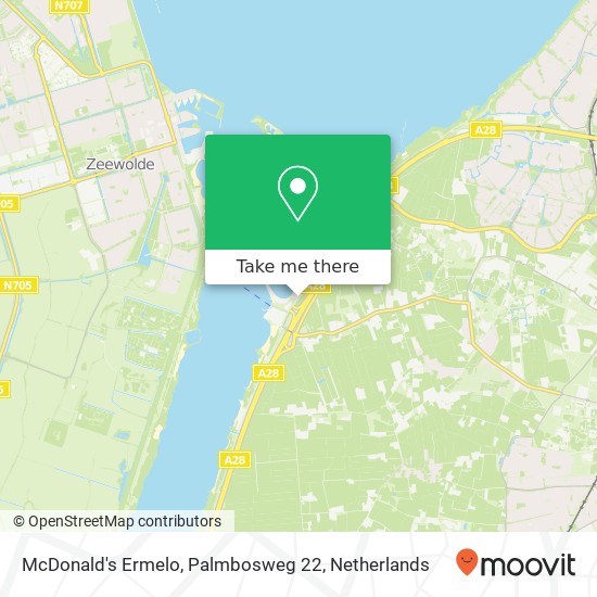 McDonald's Ermelo, Palmbosweg 22 kaart