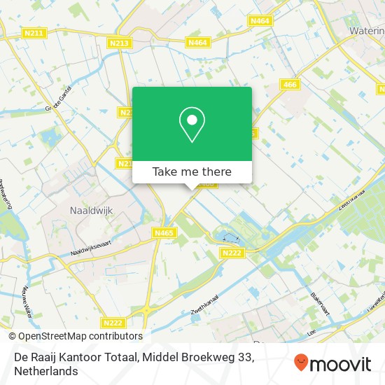 De Raaij Kantoor Totaal, Middel Broekweg 33 kaart