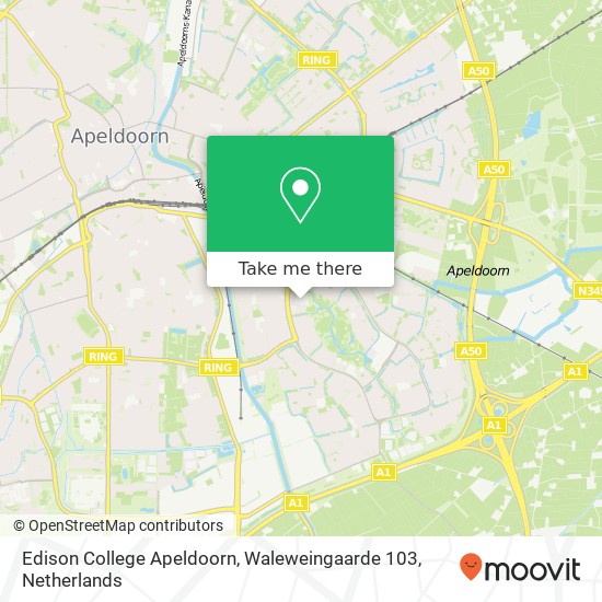 Edison College Apeldoorn, Waleweingaarde 103 kaart