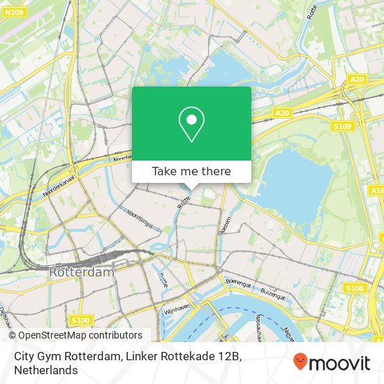 City Gym Rotterdam, Linker Rottekade 12B kaart