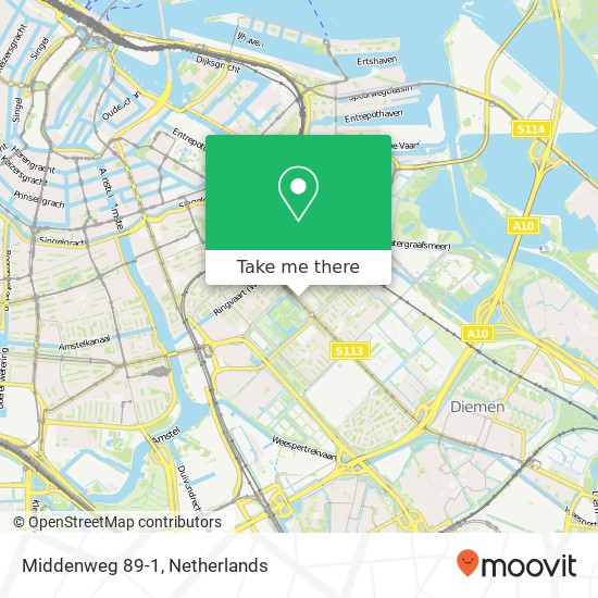 Middenweg 89-1, 1098 AG Amsterdam kaart