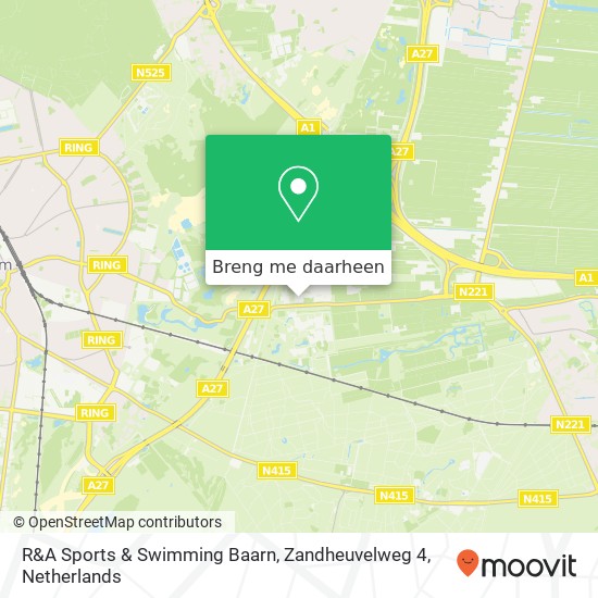R&A Sports & Swimming Baarn, Zandheuvelweg 4 kaart