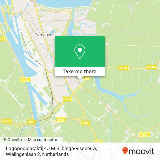 Logopediepraktijk J M Sijbinga-Risseeuw, Wielingenlaan 2 kaart