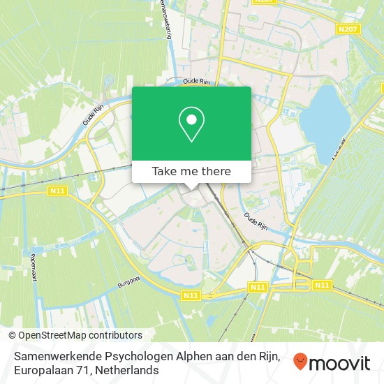 Samenwerkende Psychologen Alphen aan den Rijn, Europalaan 71 kaart