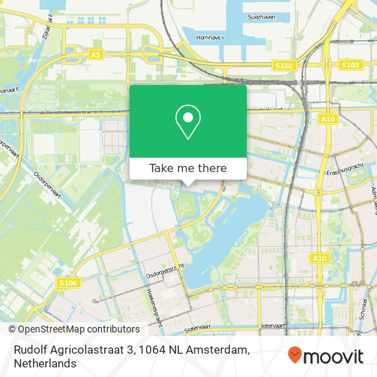 Rudolf Agricolastraat 3, 1064 NL Amsterdam kaart