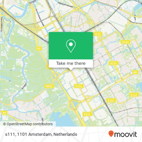s111, 1101 Amsterdam kaart