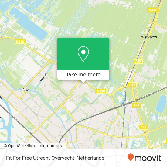 Fit For Free Utrecht Overvecht, Schooneggendreef 27L kaart