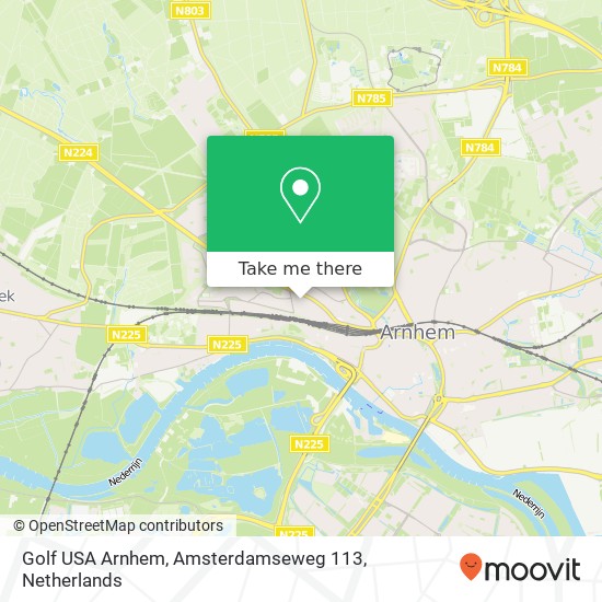 Golf USA Arnhem, Amsterdamseweg 113 kaart