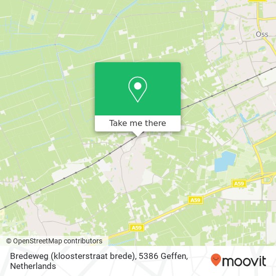 Bredeweg (kloosterstraat brede), 5386 Geffen kaart