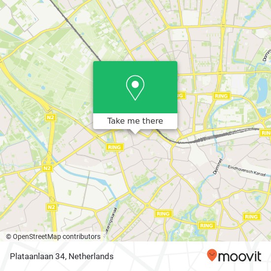 Plataanlaan 34, 5616 LP Eindhoven kaart