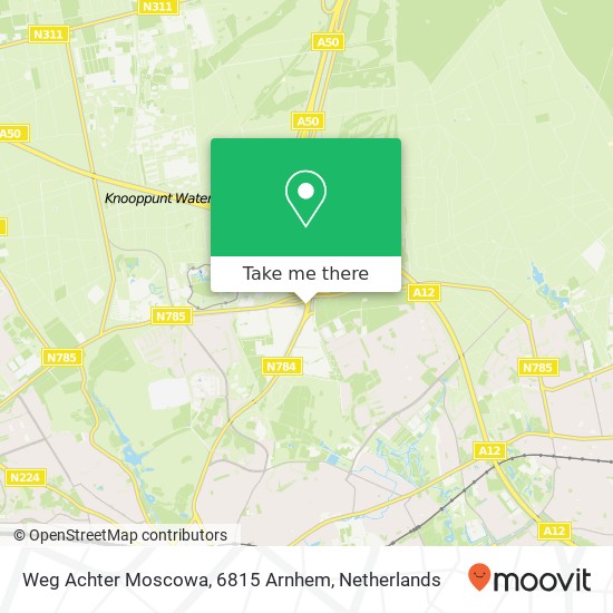 Weg Achter Moscowa, 6815 Arnhem kaart