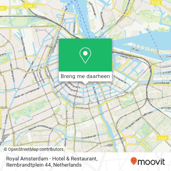 Royal Amsterdam - Hotel & Restaurant, Rembrandtplein 44 kaart