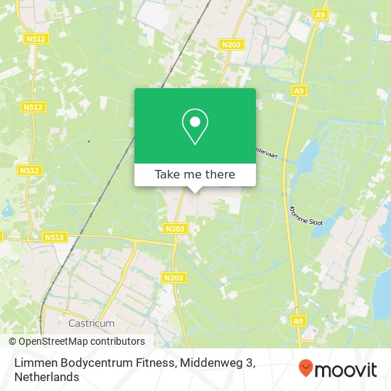 Limmen Bodycentrum Fitness, Middenweg 3 kaart