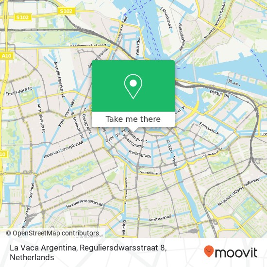 La Vaca Argentina, Reguliersdwarsstraat 8 kaart