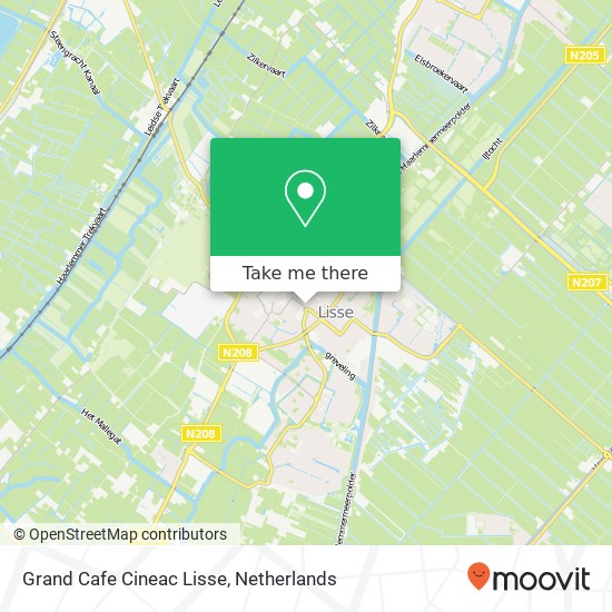 Grand Cafe Cineac Lisse, Grachtweg kaart