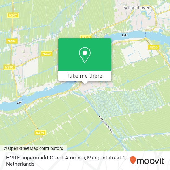 EMTE supermarkt Groot-Ammers, Margrietstraat 1 kaart
