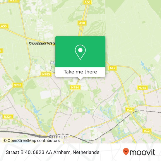 Straat B 40, 6823 AA Arnhem kaart