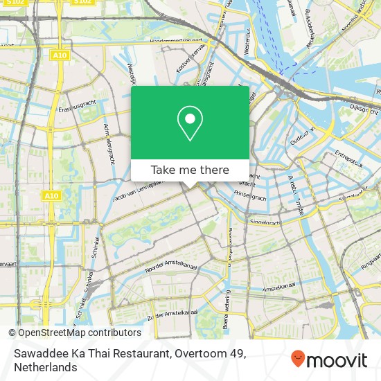 Sawaddee Ka Thai Restaurant, Overtoom 49 kaart