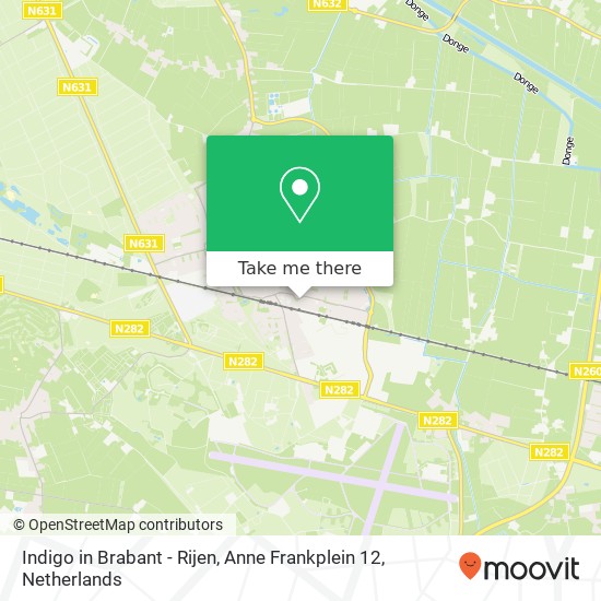 Indigo in Brabant - Rijen, Anne Frankplein 12 kaart