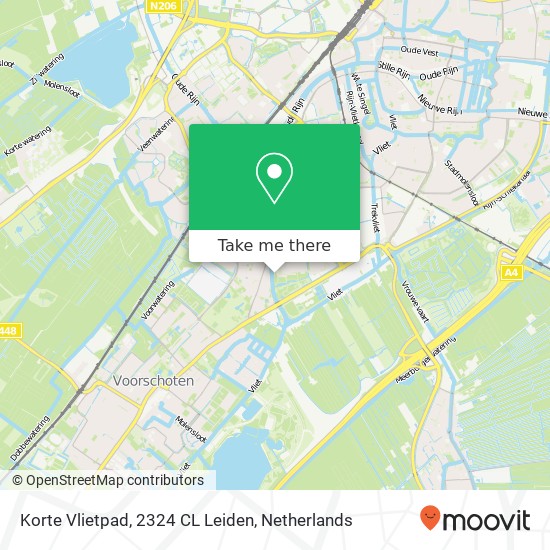 Korte Vlietpad, 2324 CL Leiden kaart