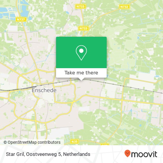 Star Gril, Oostveenweg 5 kaart