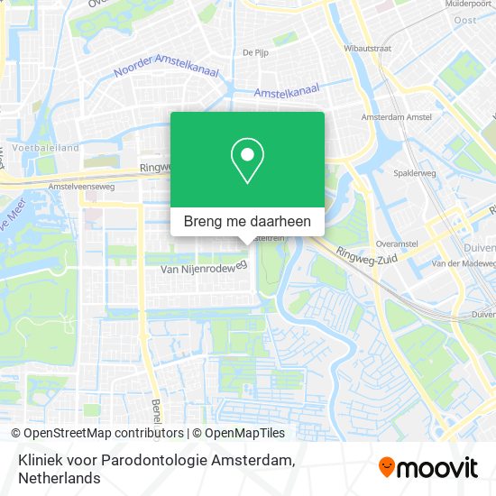 Kliniek voor Parodontologie Amsterdam kaart