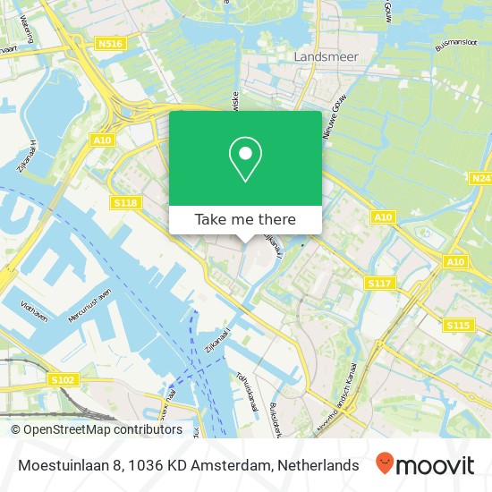 Moestuinlaan 8, 1036 KD Amsterdam kaart