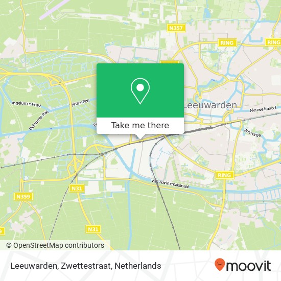 Leeuwarden, Zwettestraat kaart