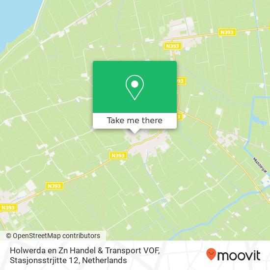 Holwerda en Zn Handel & Transport VOF, Stasjonsstrjitte 12 kaart