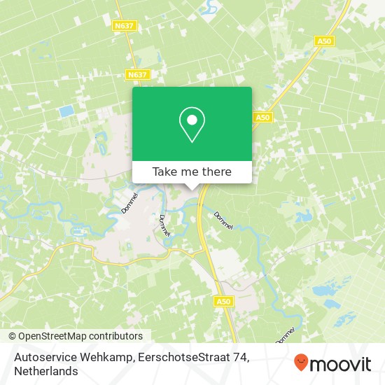 Autoservice Wehkamp, EerschotseStraat 74 kaart