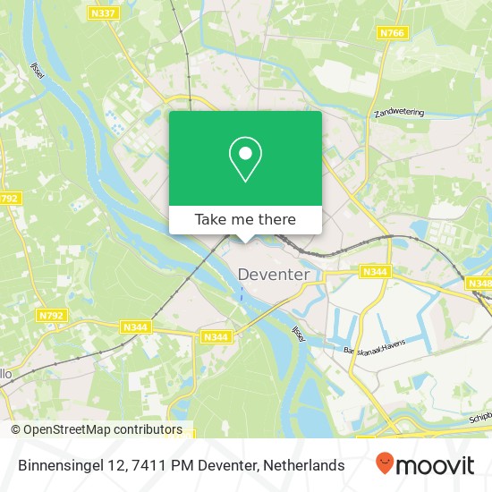 Binnensingel 12, 7411 PM Deventer kaart