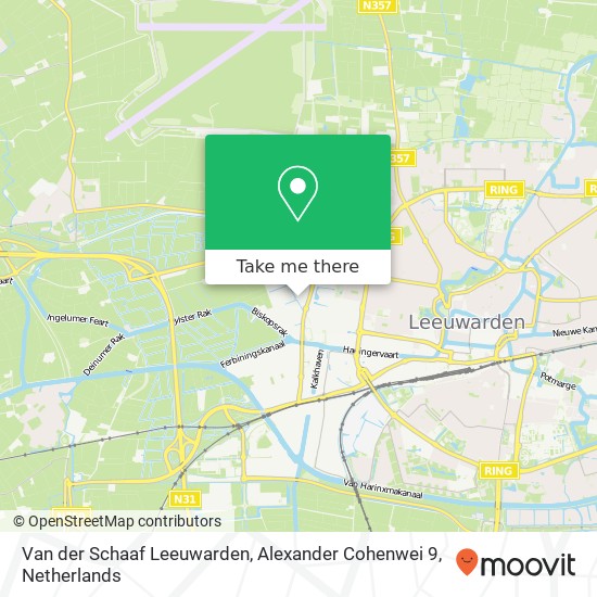 Van der Schaaf Leeuwarden, Alexander Cohenwei 9 kaart