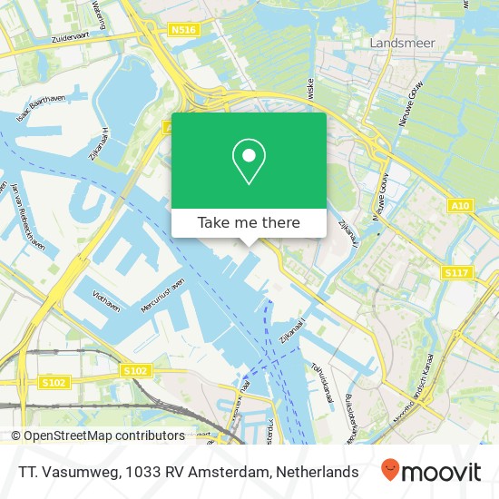 TT. Vasumweg, 1033 RV Amsterdam kaart