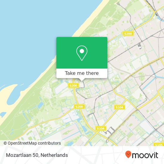 Mozartlaan 50, 2555 KJ Den Haag kaart