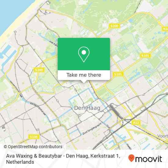 Ava Waxing & Beautybar - Den Haag, Kerkstraat 1 kaart