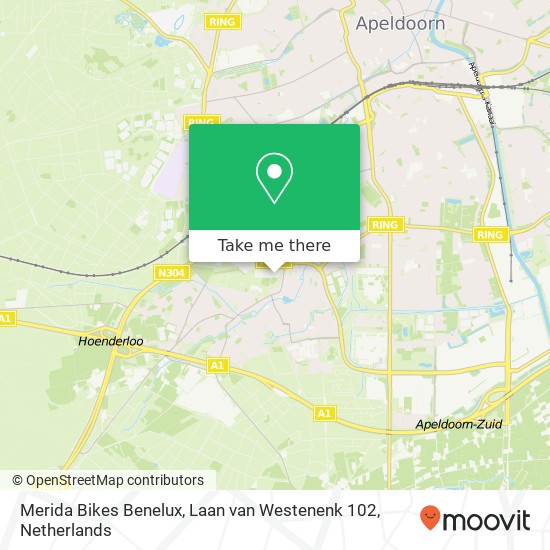 Merida Bikes Benelux, Laan van Westenenk 102 kaart