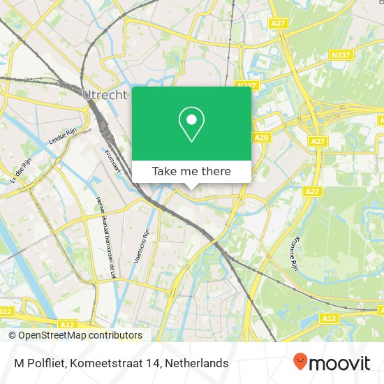 M Polfliet, Komeetstraat 14 kaart