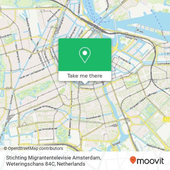 Stichting Migrantentelevisie Amsterdam, Weteringschans 84C kaart