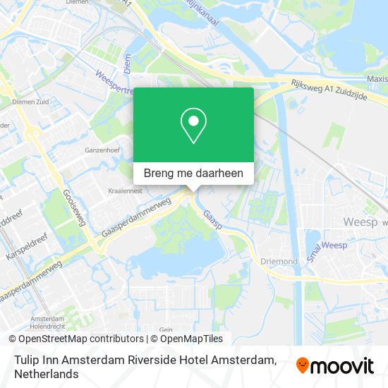Tulip Inn Amsterdam Riverside Hotel Amsterdam kaart