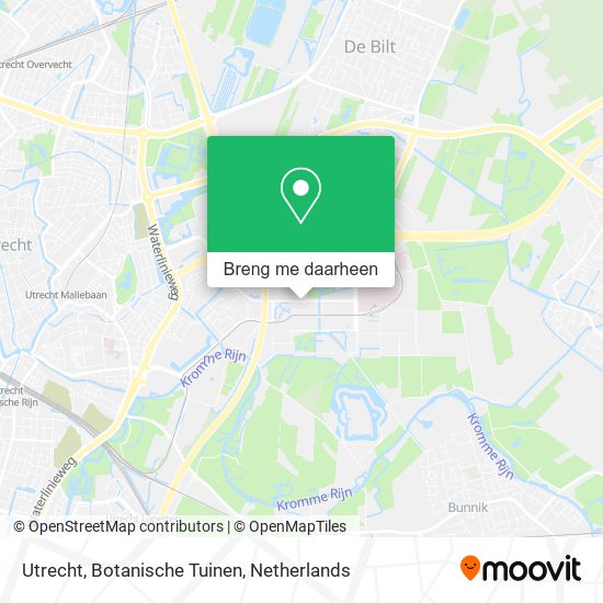 Utrecht, Botanische Tuinen kaart