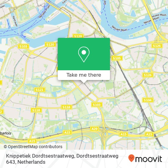 Knippetiek Dordtsestraatweg, Dordtsestraatweg 643 kaart