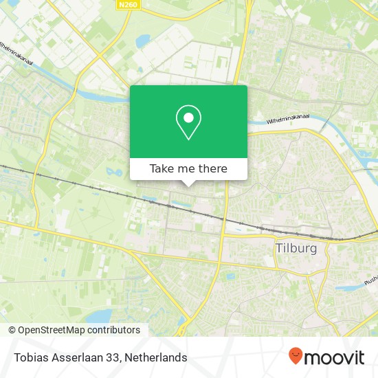 Tobias Asserlaan 33, 5042 NP Tilburg kaart