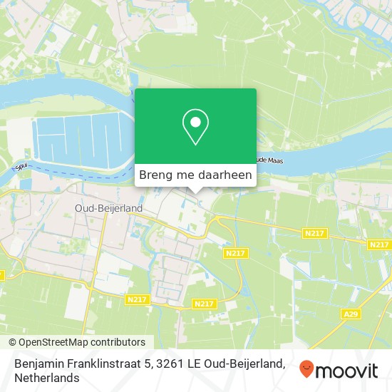 Benjamin Franklinstraat 5, 3261 LE Oud-Beijerland kaart