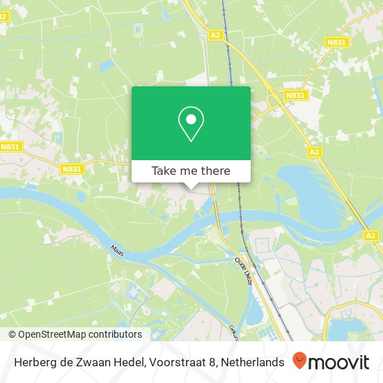 Herberg de Zwaan Hedel, Voorstraat 8 kaart