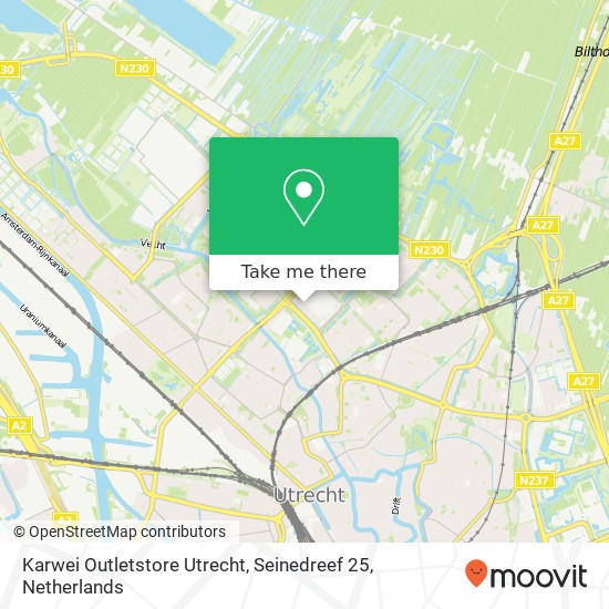 Karwei Outletstore Utrecht, Seinedreef 25 kaart