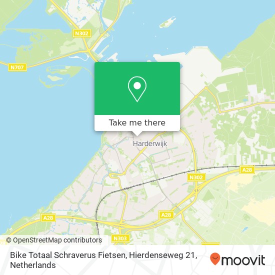 Bike Totaal Schraverus Fietsen, Hierdenseweg 21 kaart