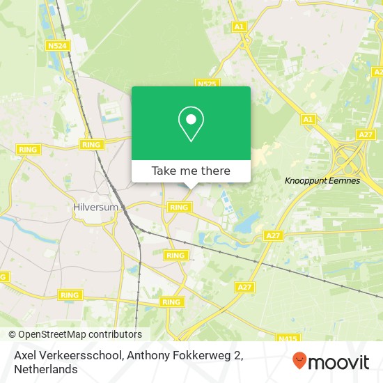 Axel Verkeersschool, Anthony Fokkerweg 2 kaart
