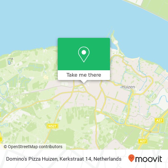 Domino's Pizza Huizen, Kerkstraat 14 kaart